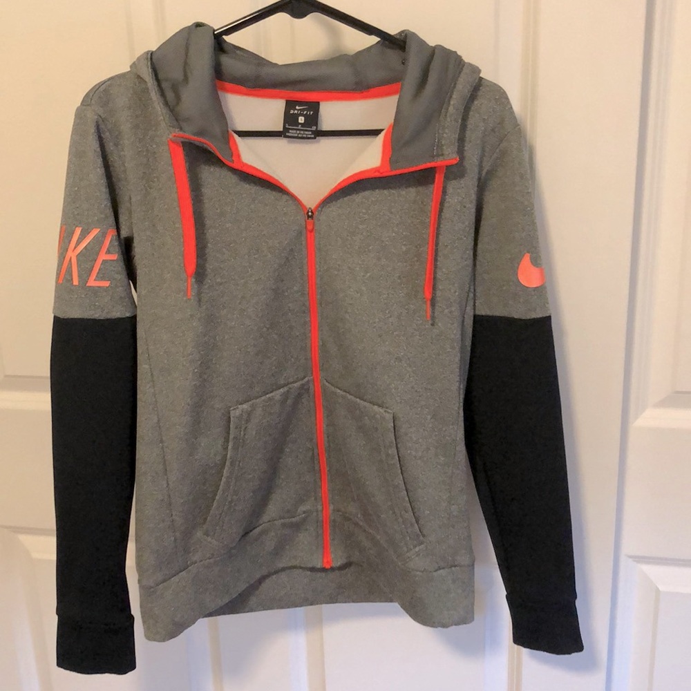 Gray & Orange Nike Zip-up Jacket